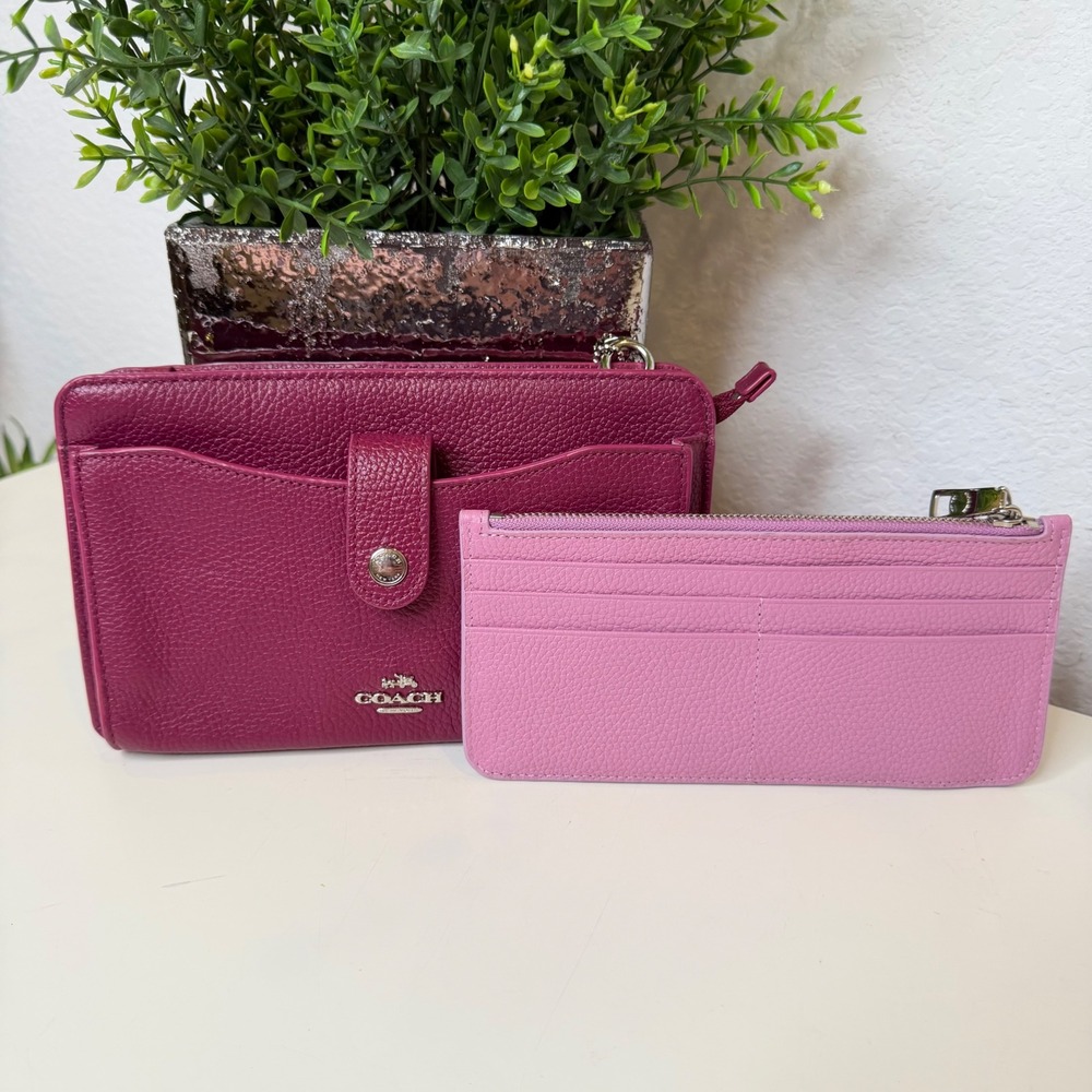 Coach Crossbody Bag Womens Magenta Pebbled Leather G1592-64798 Barbiecore 8in - Picture 3 of 16